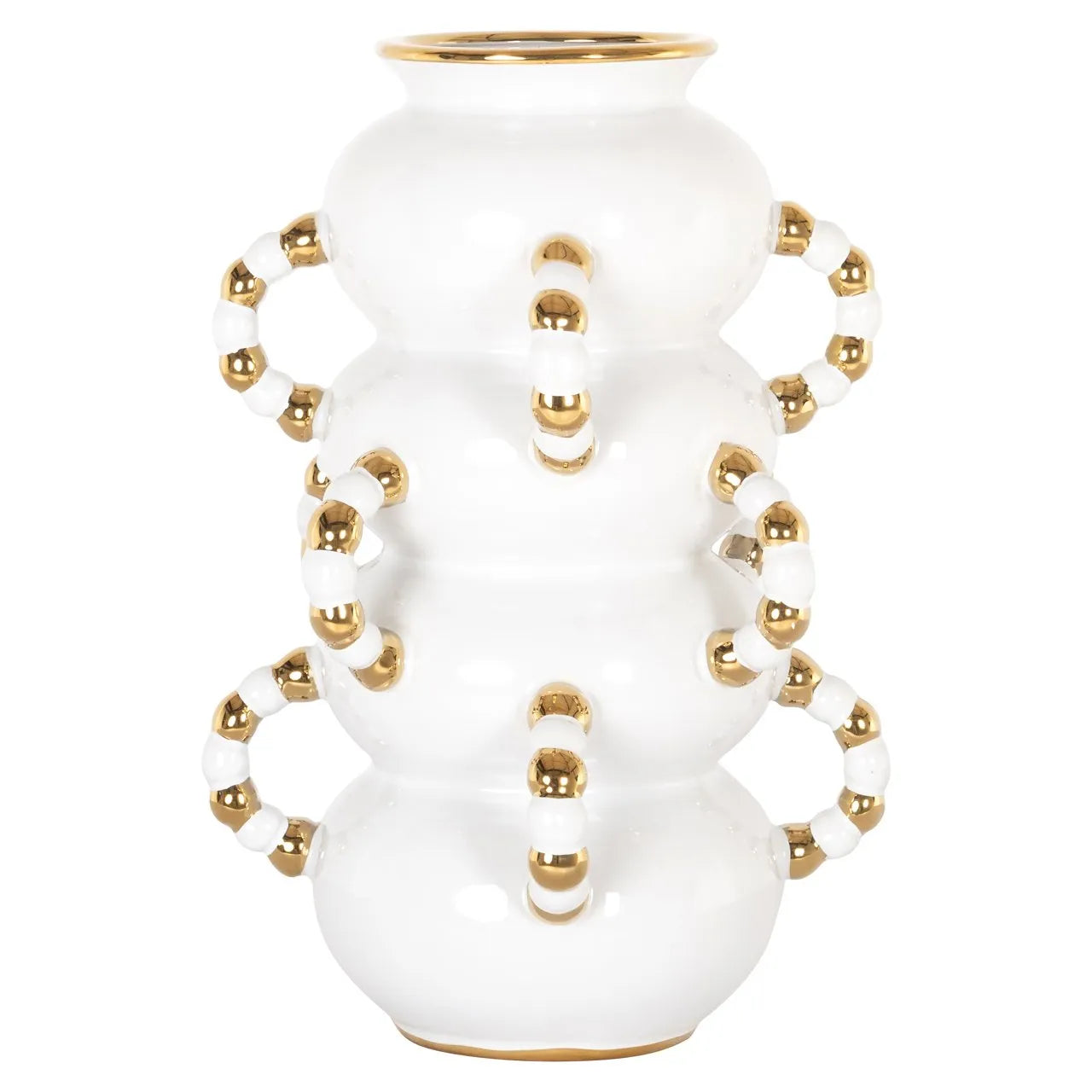Richmond Interiors Pippy White & Gold Vase | Small