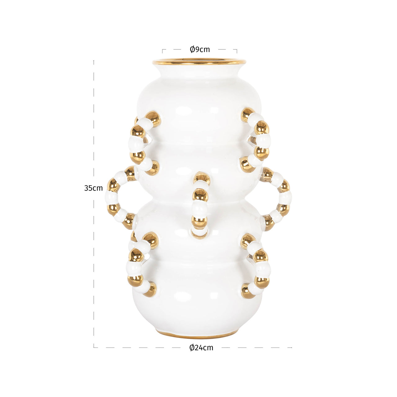 Richmond Interiors Pippy White & Gold Vase | Small