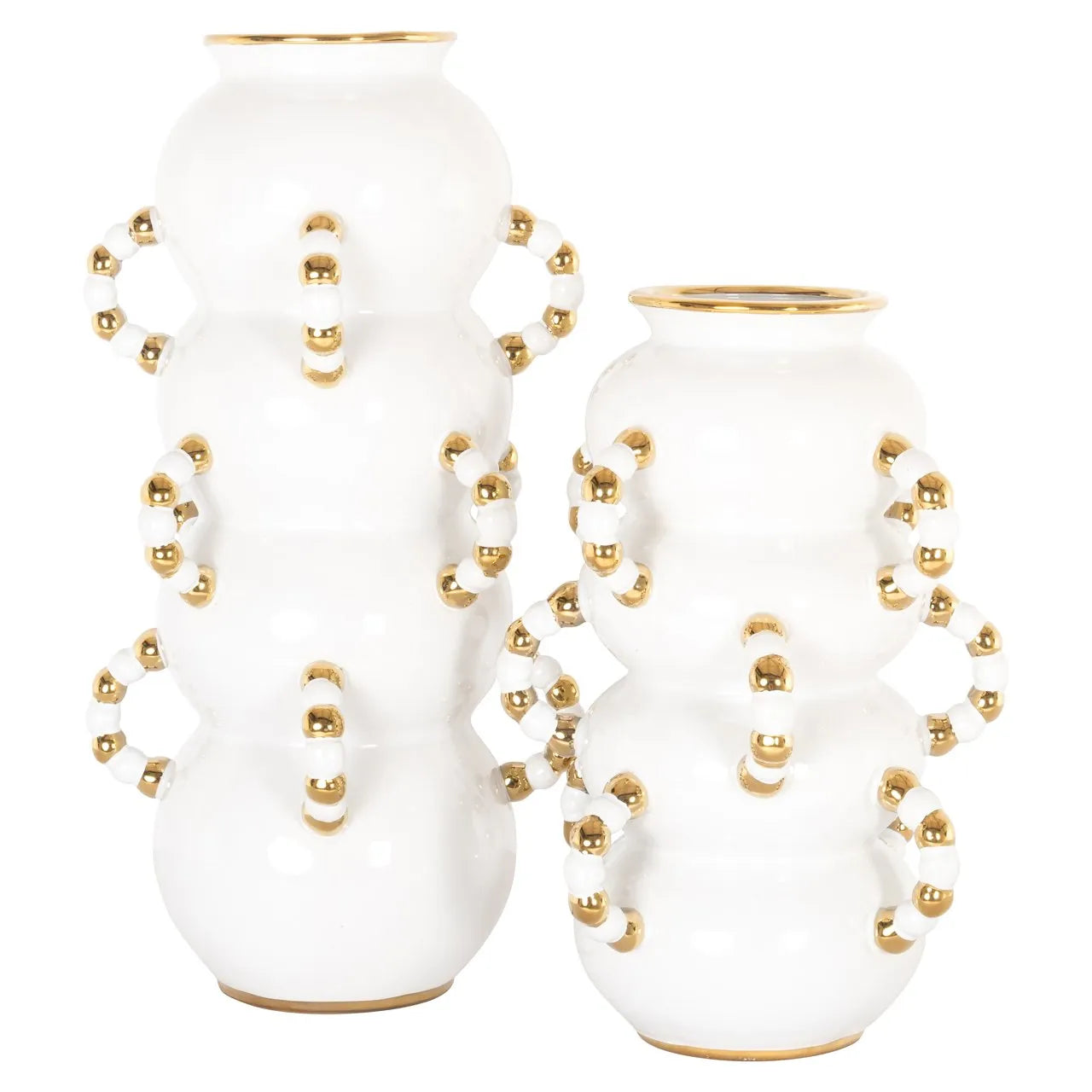 Richmond Interiors Pippy White & Gold Vase | Small