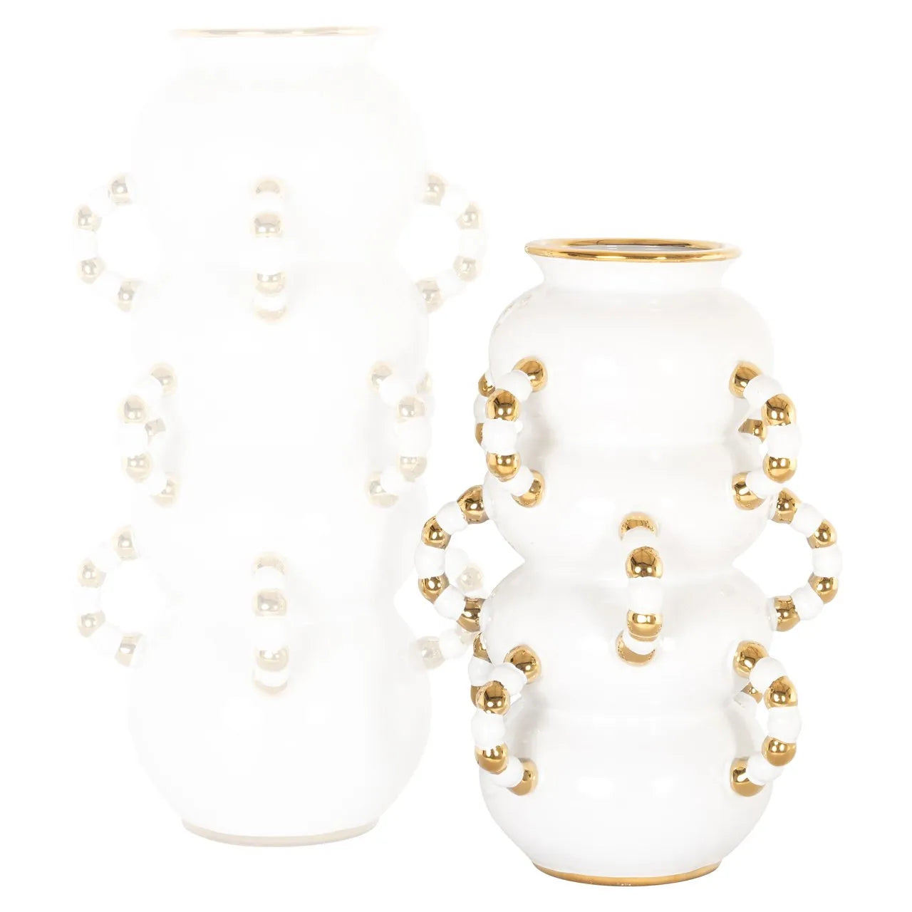 Richmond Interiors Pippy White & Gold Vase | Small