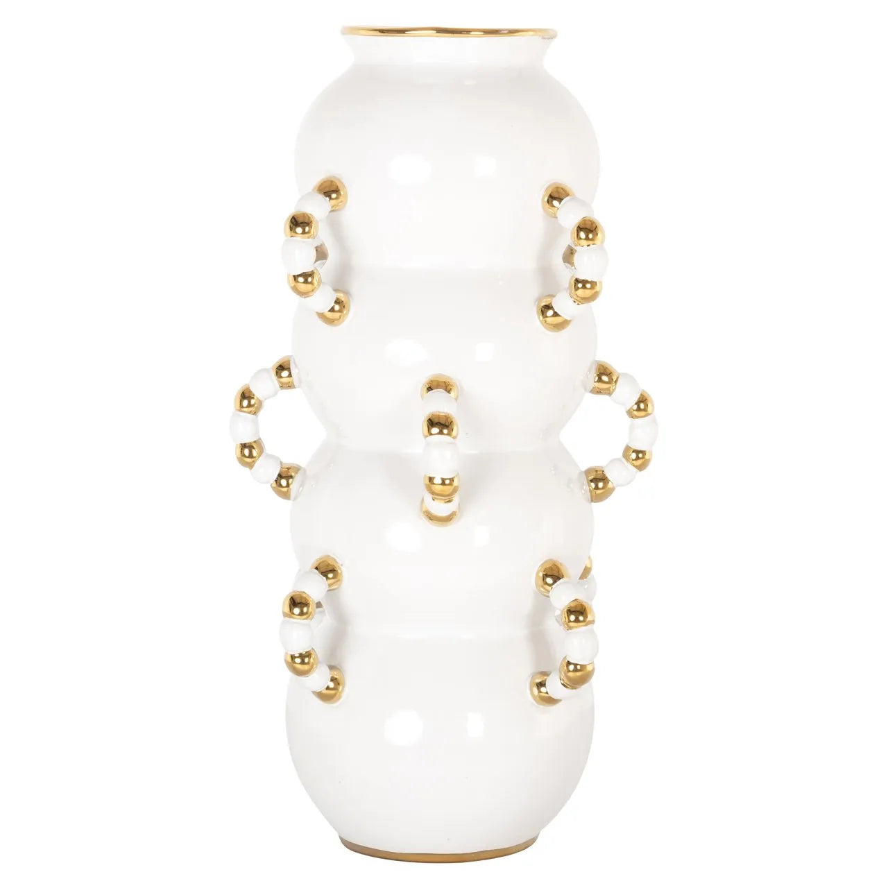 Richmond Interiors Pippy White & Gold Vase | Large