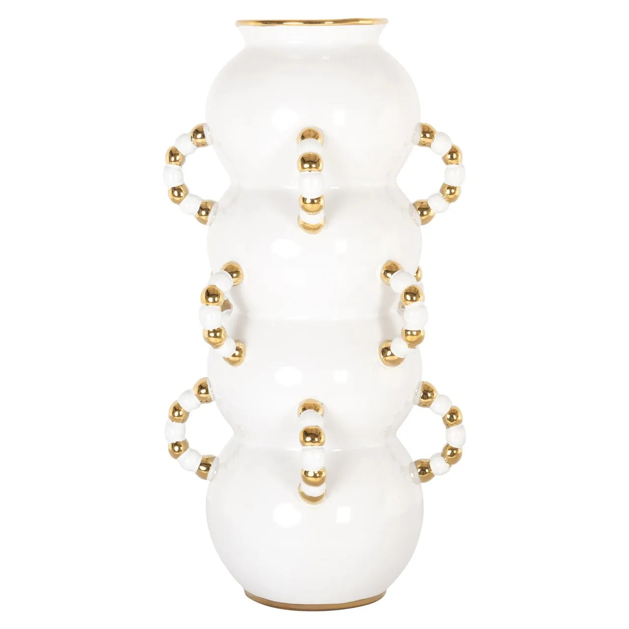 Richmond Interiors Pippy White & Gold Vase | Large