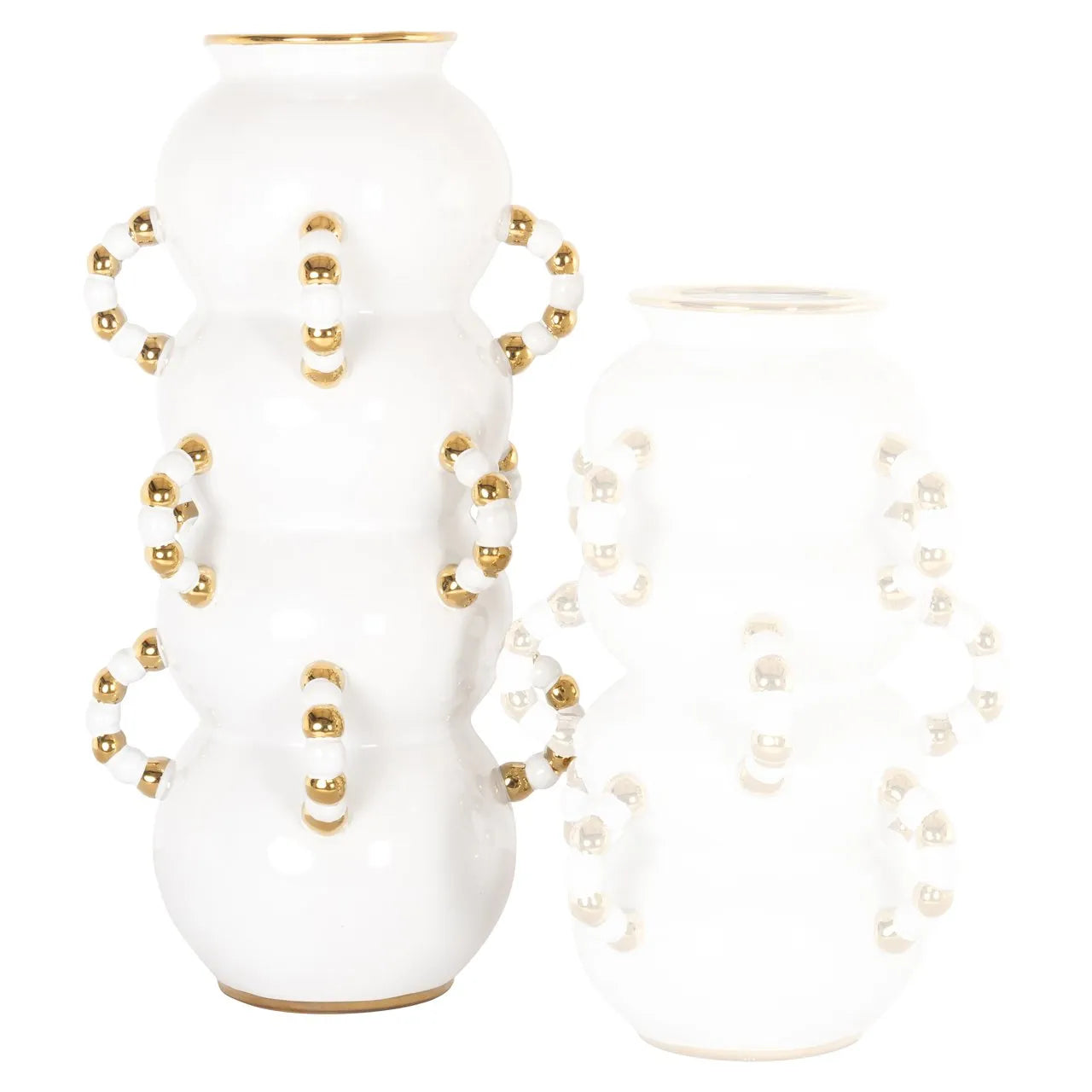 Richmond Interiors Pippy White & Gold Vase | Large