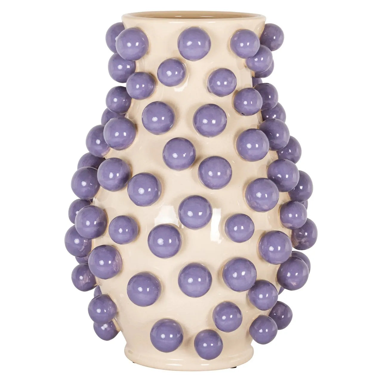 Richmond Interiors Dotty Cream & Purple Vase