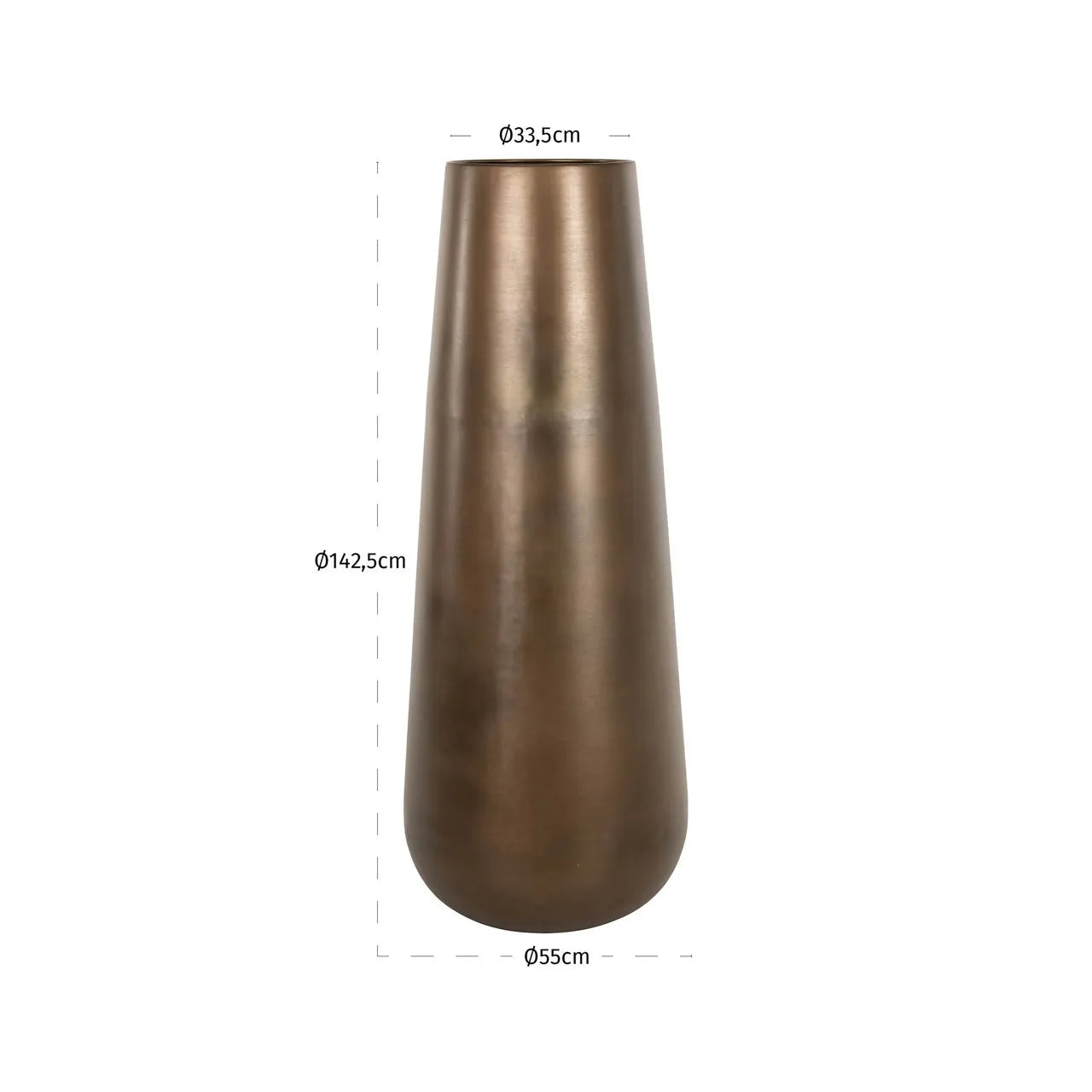 Richmond Interiors Kenza Antique Brass Floor Standing Vase 142cm