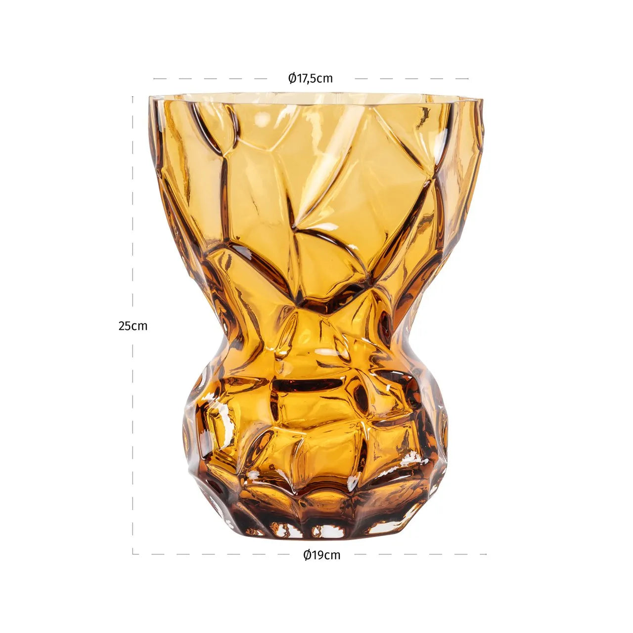 Richmond Interiors Mason Amber Glass Vase | Small