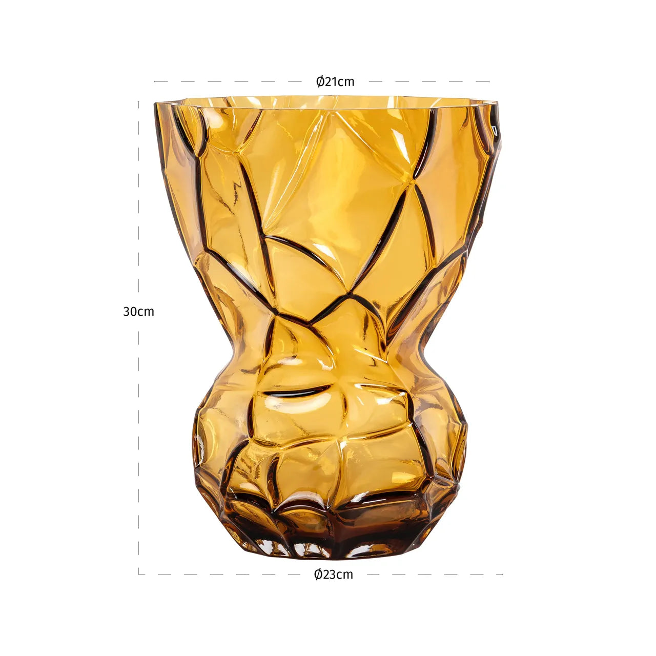 Richmond Interiors Mason Amber Glass Vase | Large
