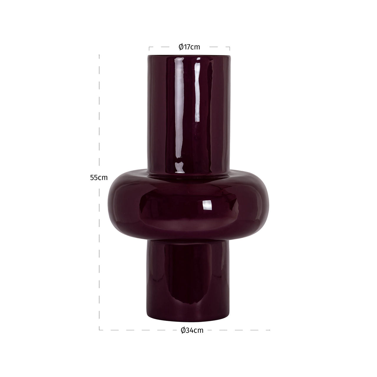 Vase Ashlyn burgundy large