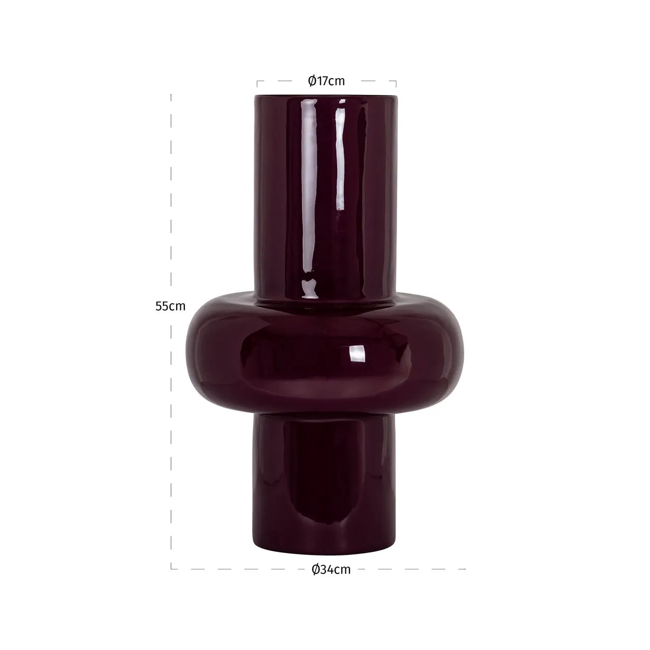 Richmond Interiors Ashlyn Burgundy Vase | Large