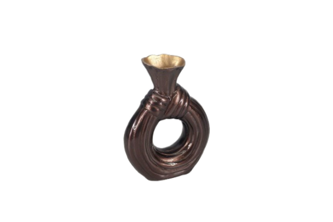 Vase Suen dark brown small