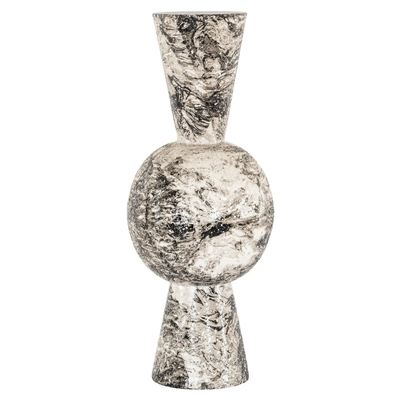 Richmond Interiors Florry Black & White Marble Effect Vase