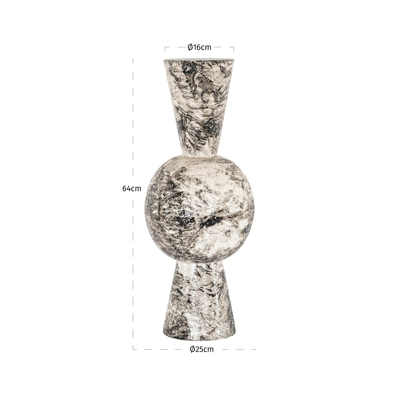 Richmond Interiors Florry Black & White Marble Effect Vase