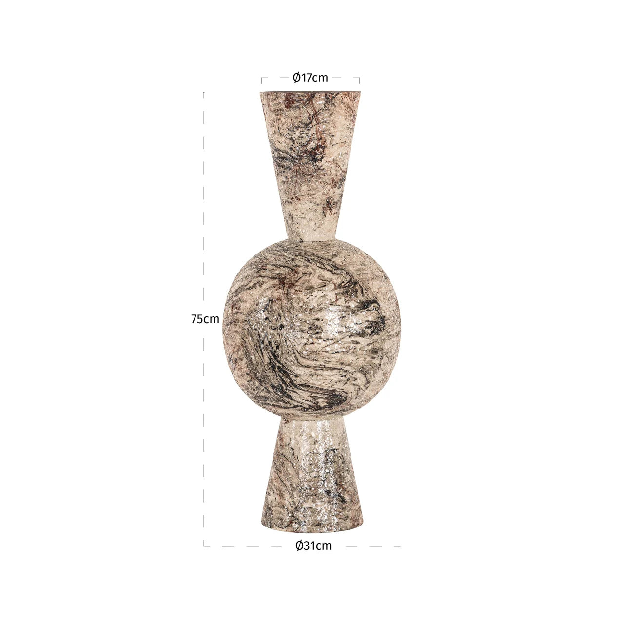 Richmond Interiors Moisa Brown Marble Effect Vase