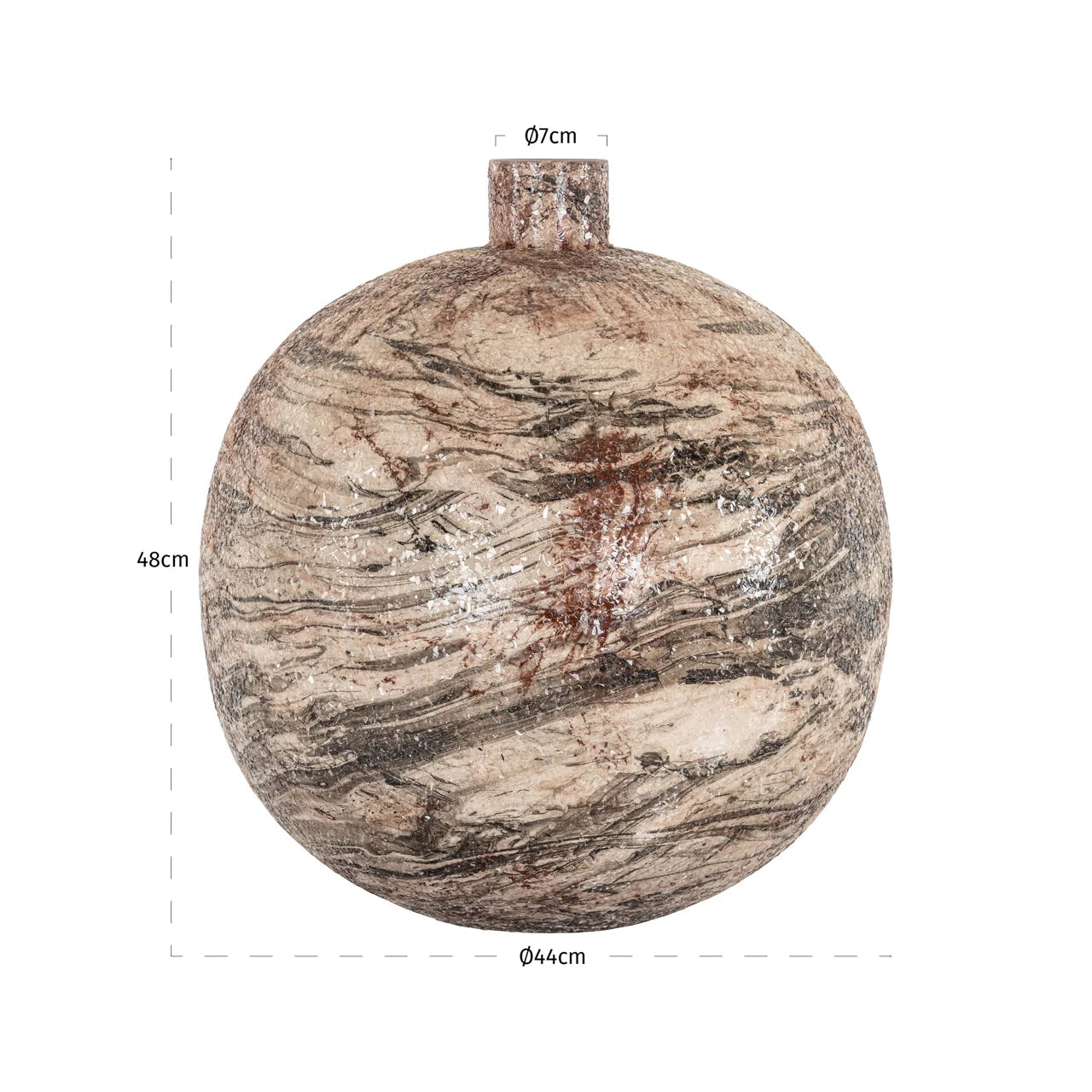 Richmond Interiors Devana Beige Marble Effect Vase