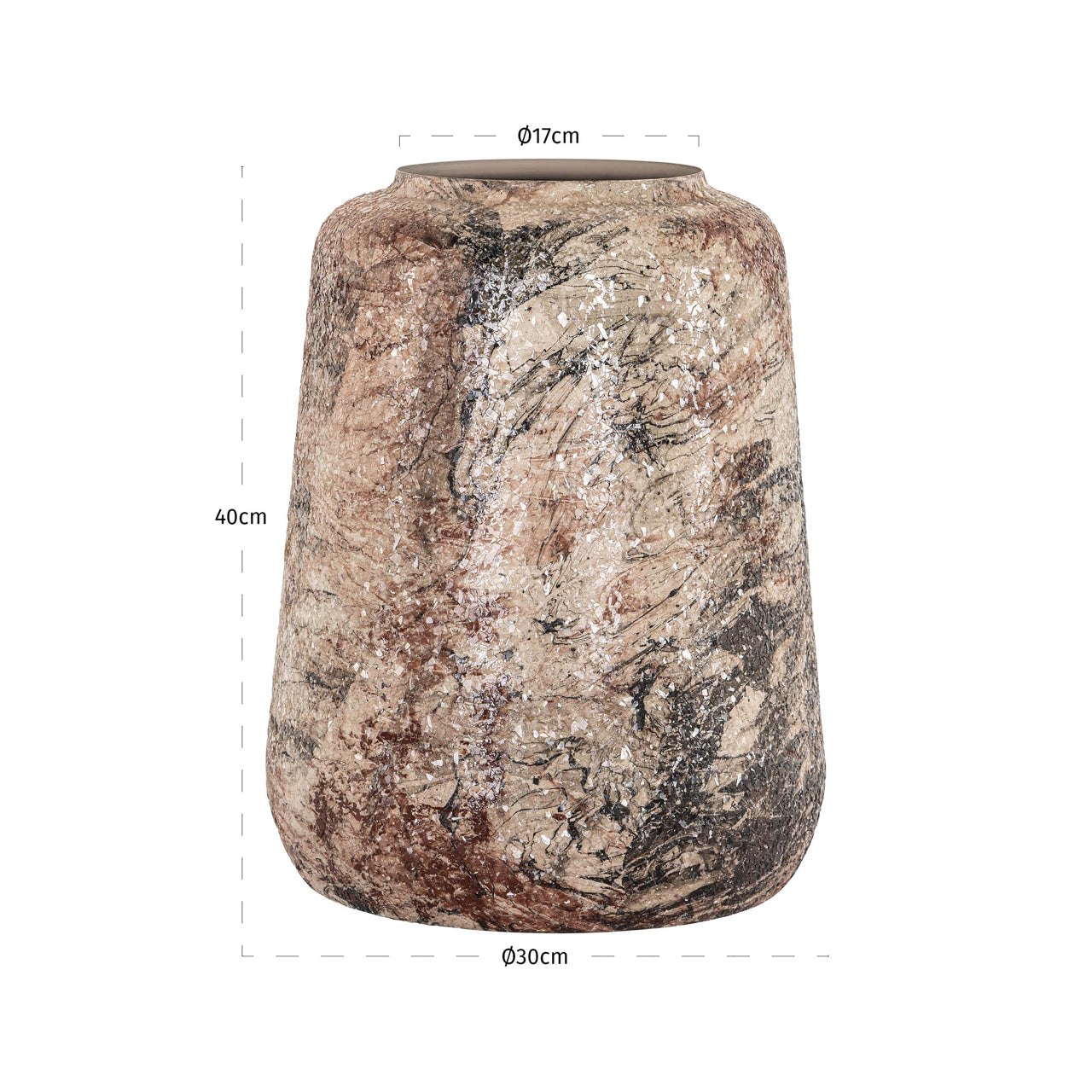 Richmond Interiors Dena Beige Marble Effect Vase | Small