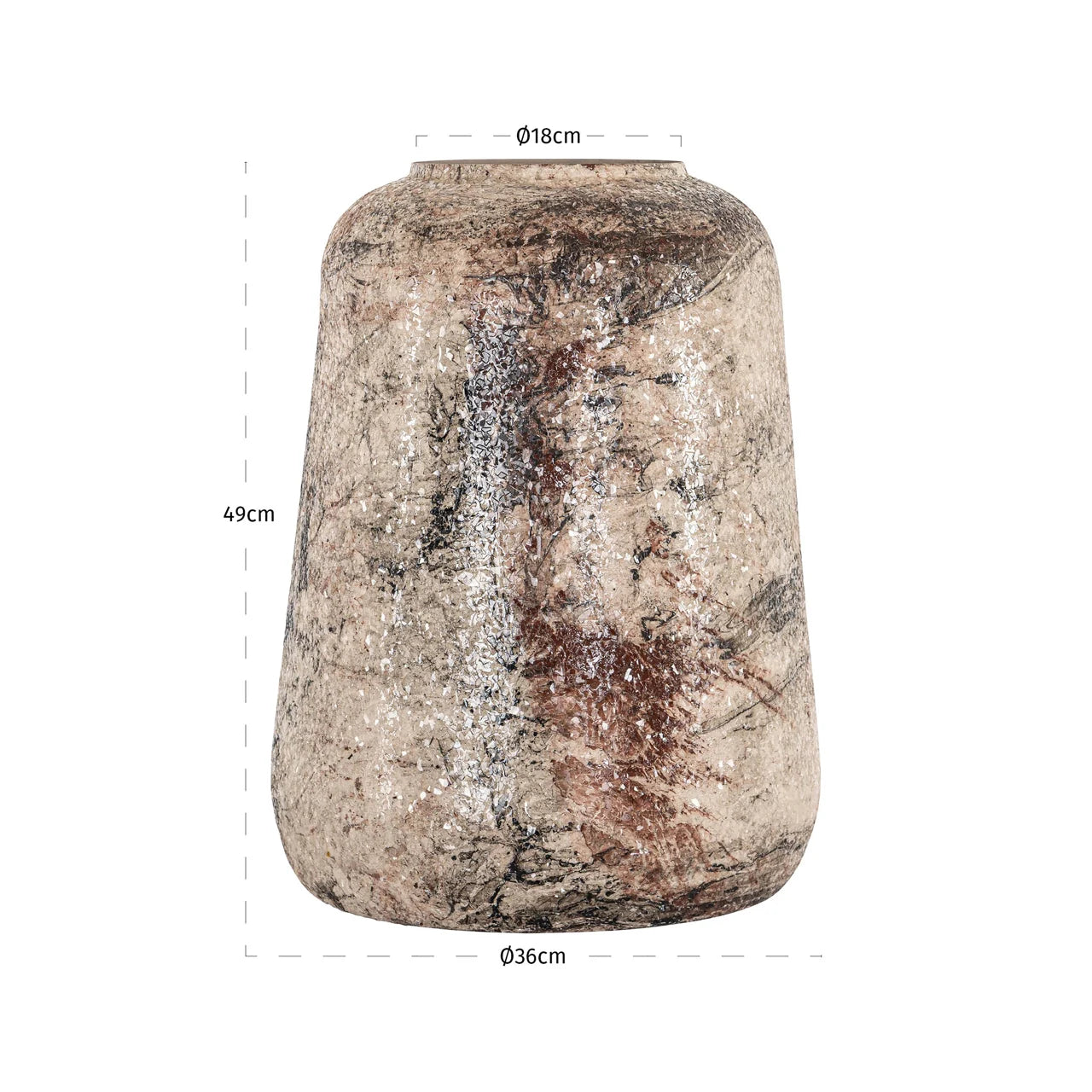 Richmond Interiors Dena Beige Marble Effect Vase | Large