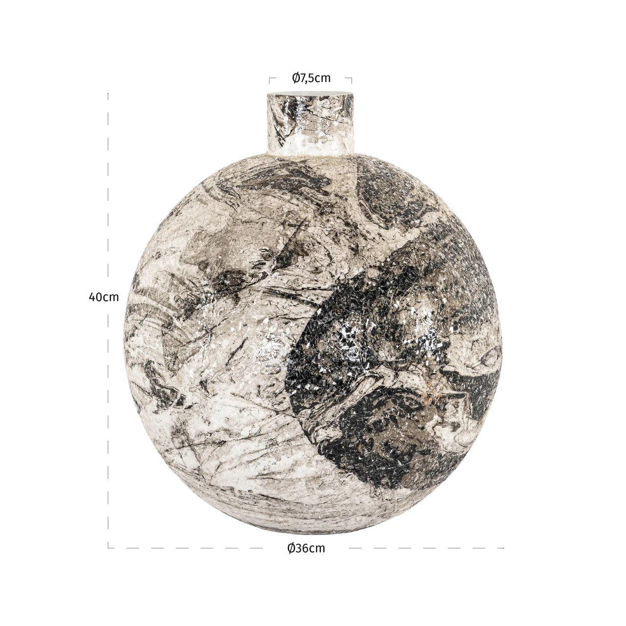 Richmond Interiors Delisha Grey Marble Effect Vase