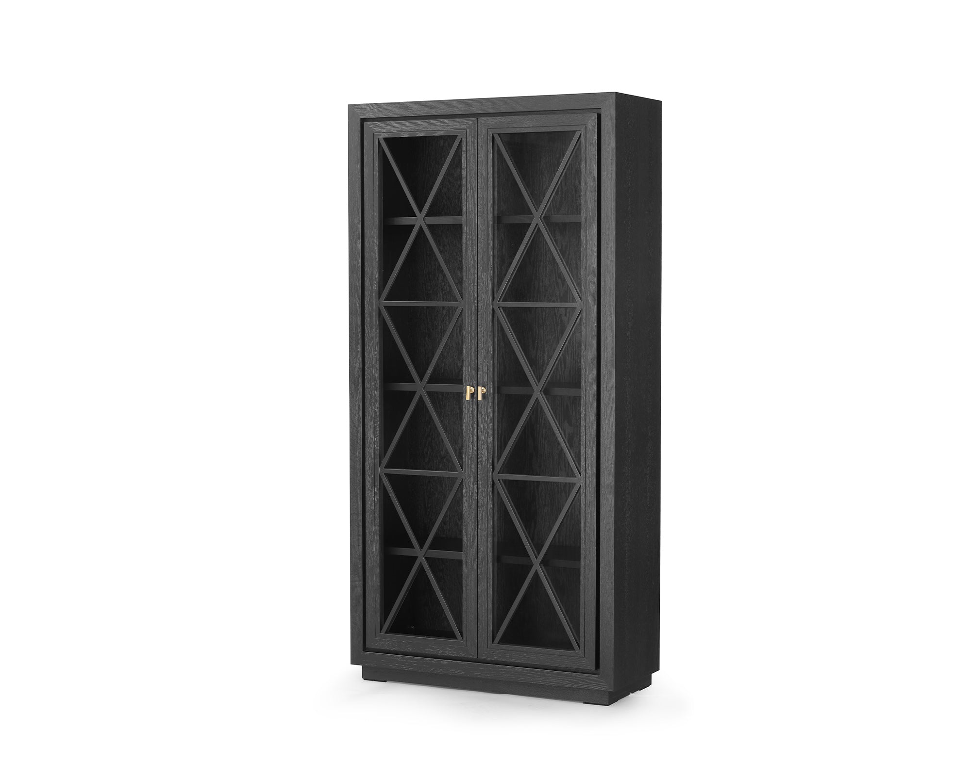 York Cabinet - Oak Wood & Glass