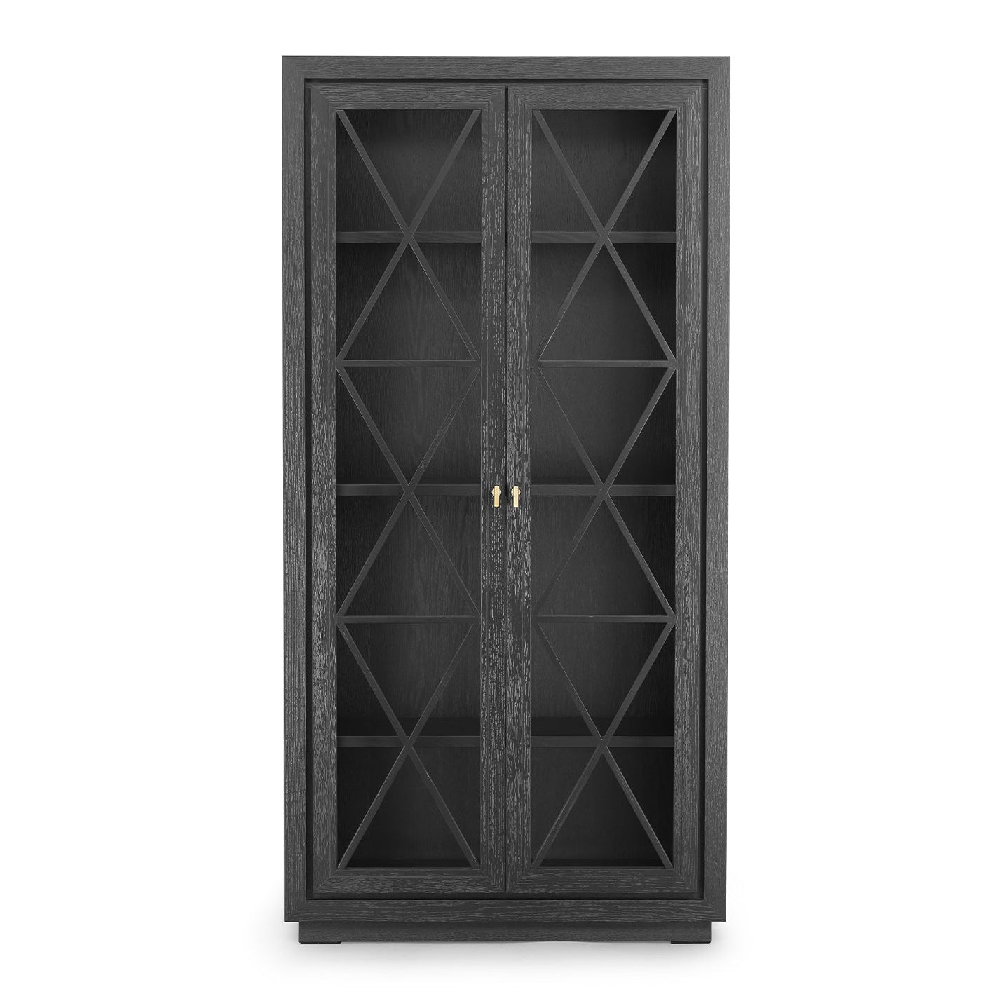 York Oak Wood & Glass Cabinet