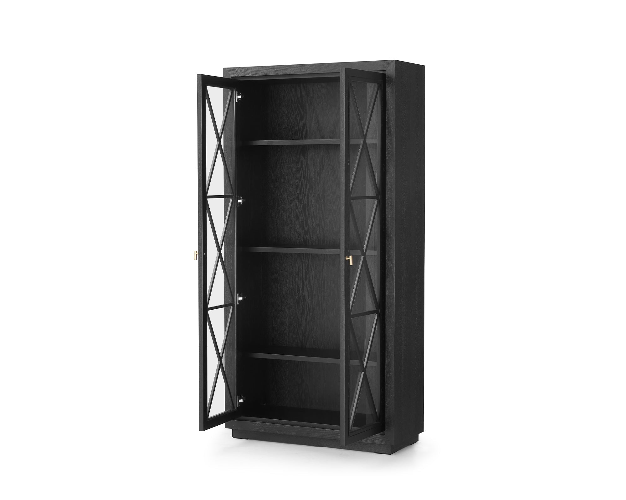 York Cabinet - Oak Wood & Glass