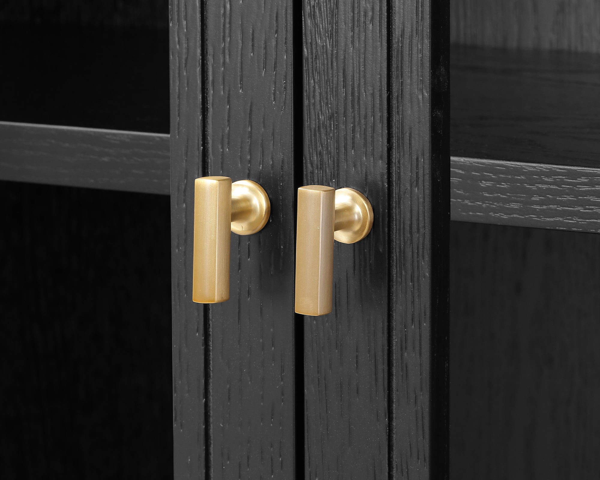 York Cabinet - Oak Wood & Glass