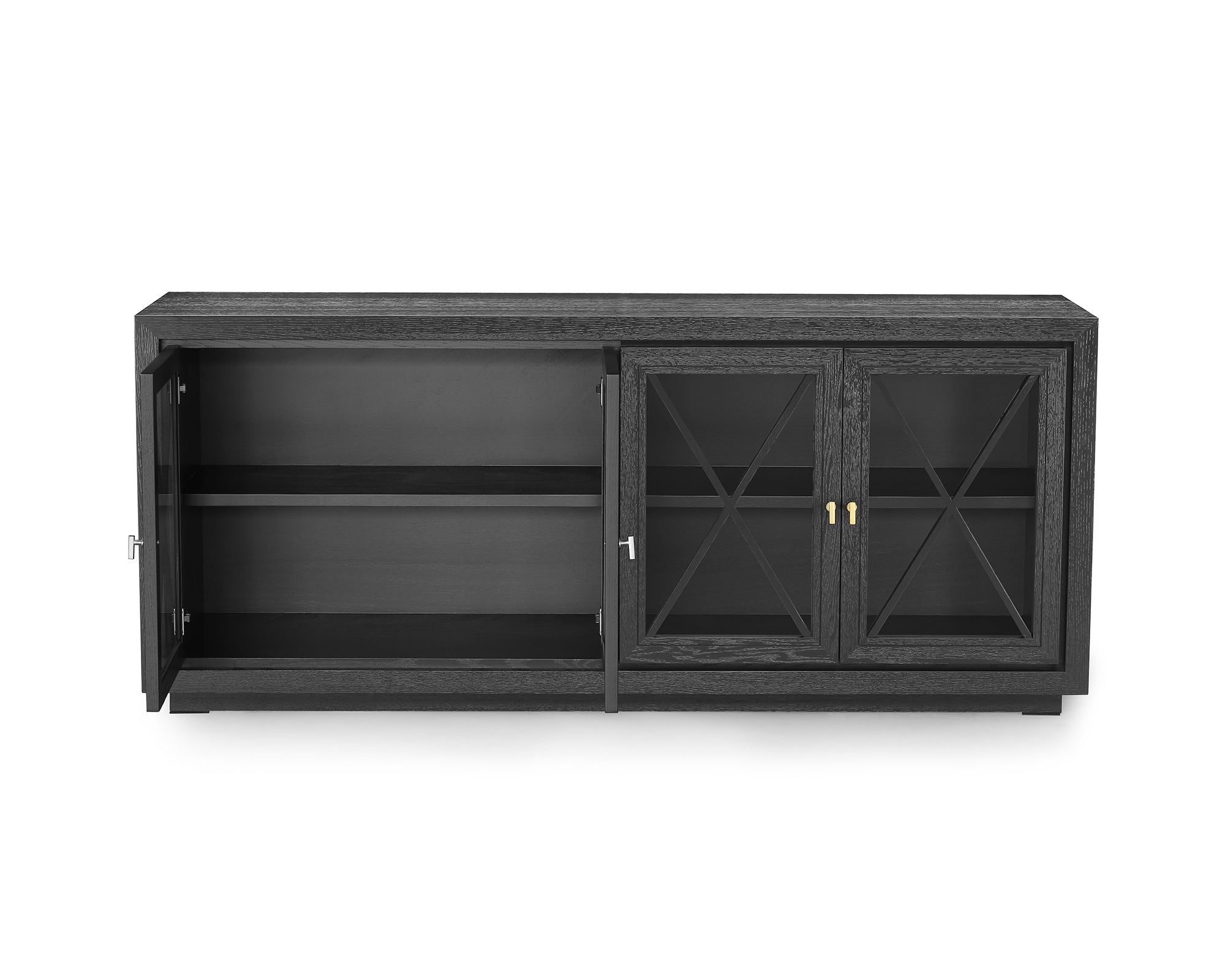 York Sideboard - Oak Wood & Glass