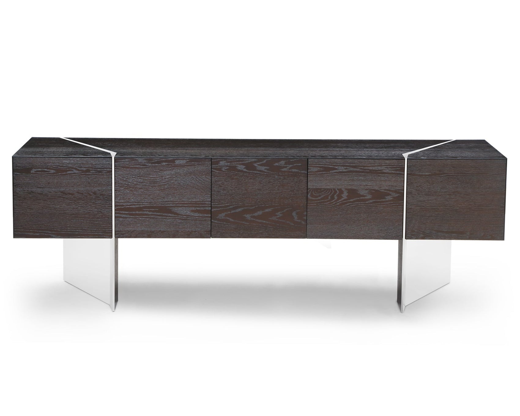 Nautilus Dark Fumed Oak & Polished S.S. Sideboard