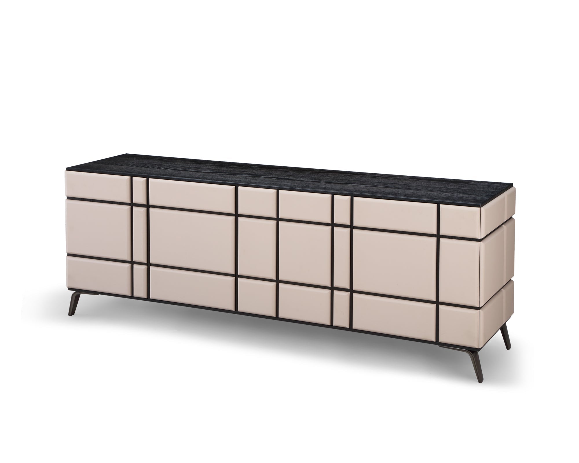 Tartan Sideboard - Dark Brown Oak Wood & Mink