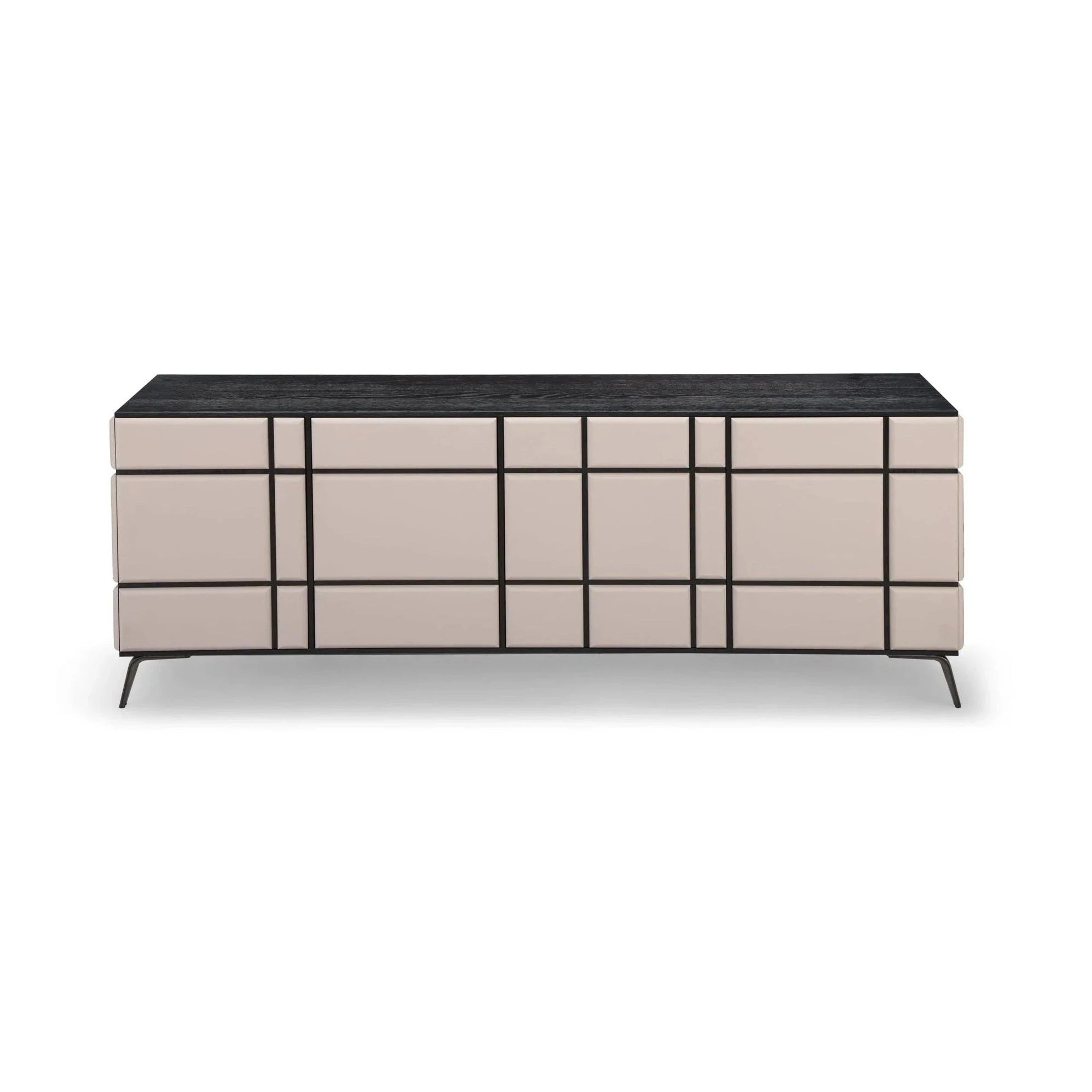 Tartan Dark Brown Oak Wood & Mink Sideboard
