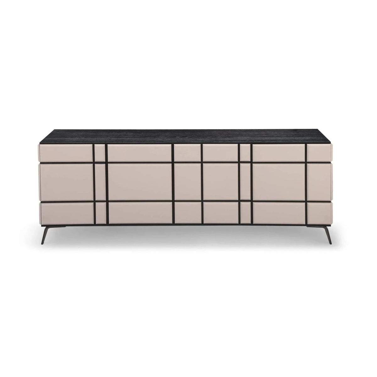 Tartan Dark Brown Oak Wood & Mink Sideboard