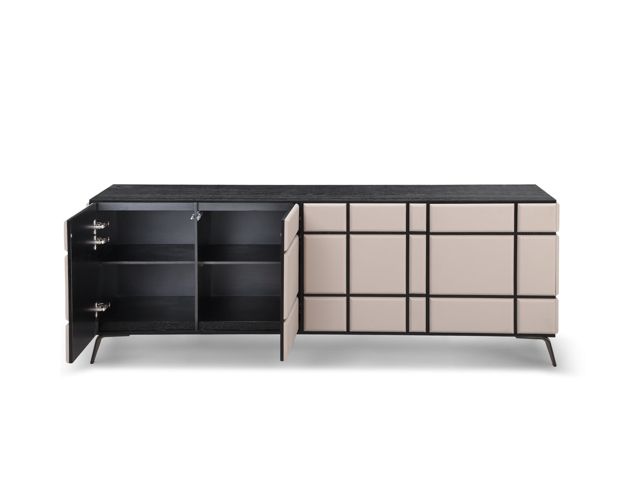 Tartan Sideboard - Dark Brown Oak Wood & Mink