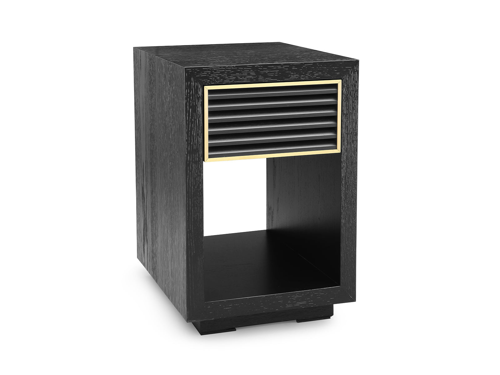 Amara Bedside Table - Black Oak Wood