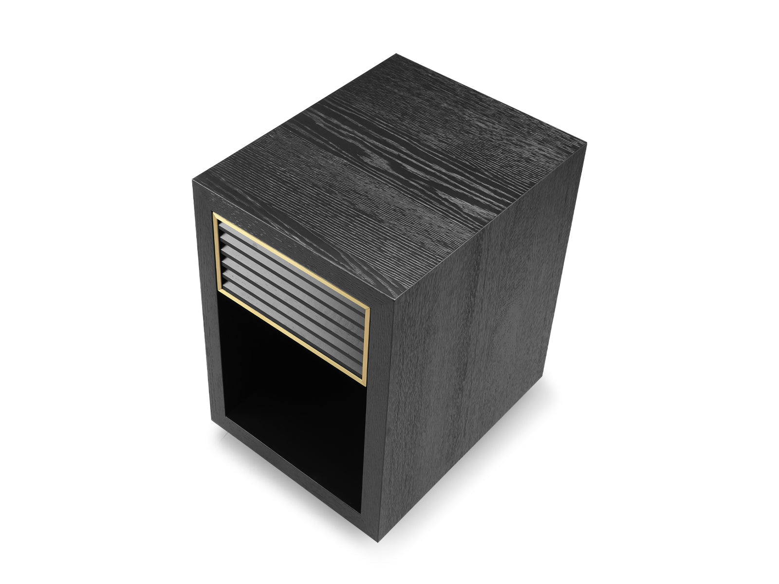 Amara Bedside Table - Black Oak Wood