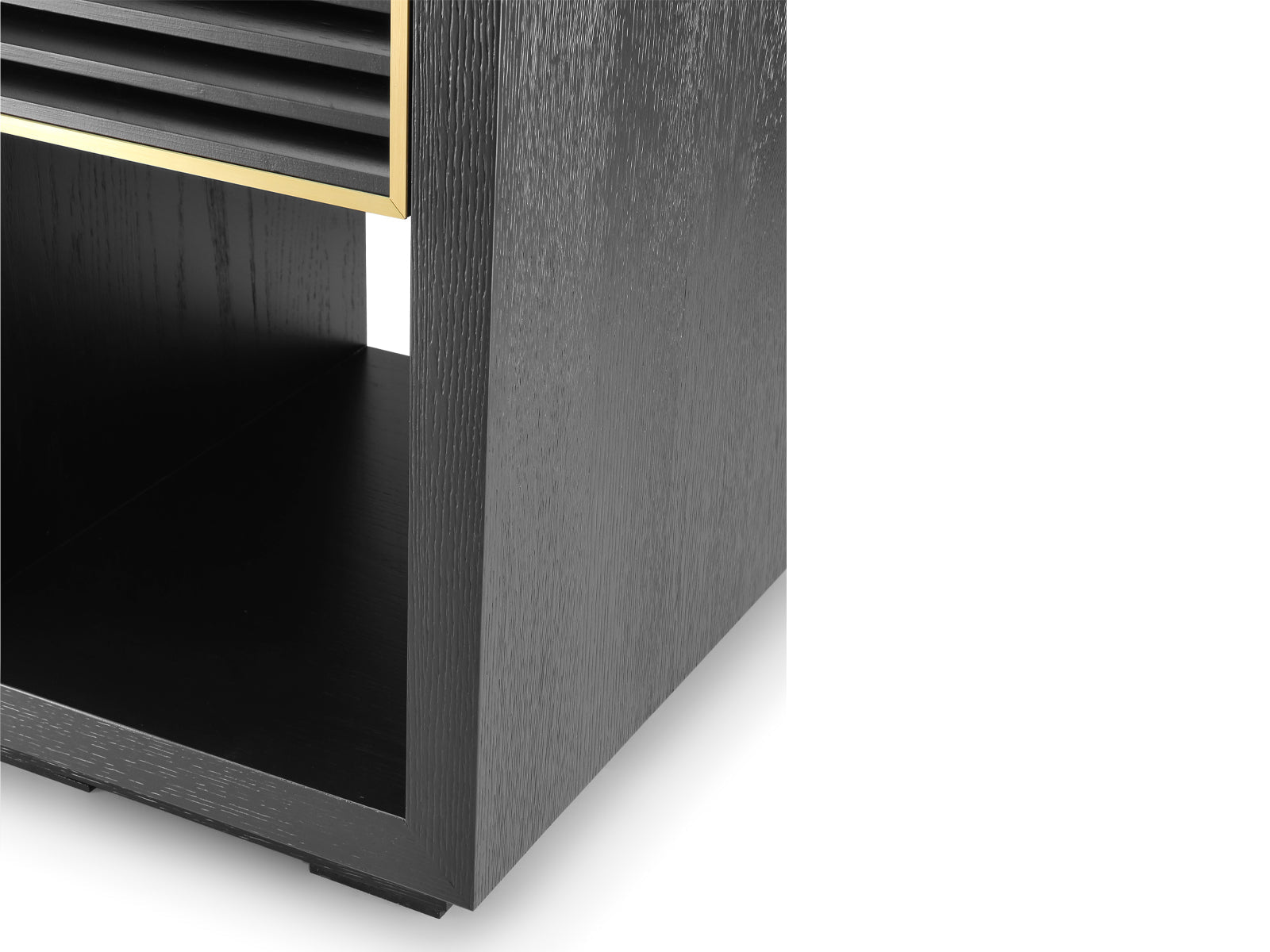 Amara Bedside Table - Black Oak Wood