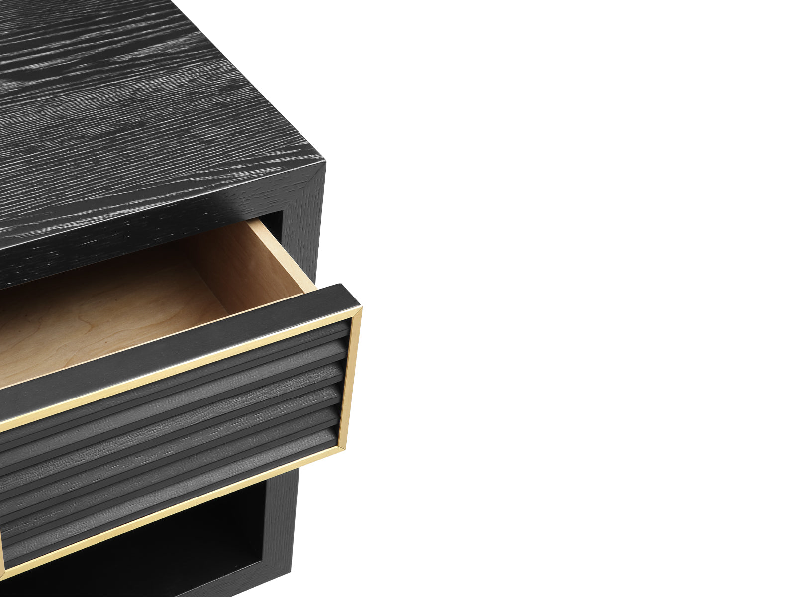 Amara Bedside Table - Black Oak Wood