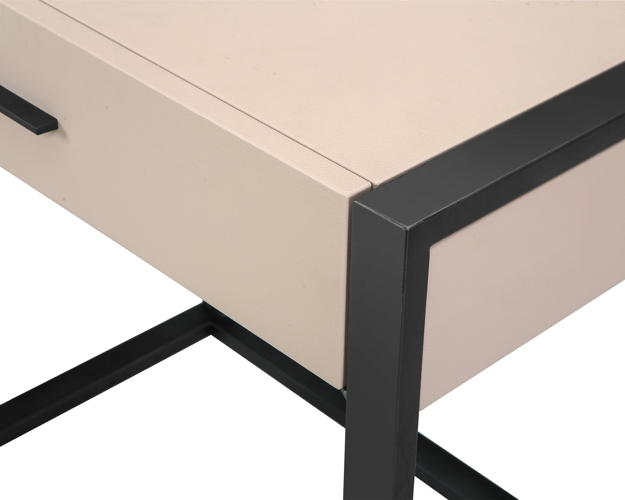 Almati Bedside Table - Mink Faux Leather