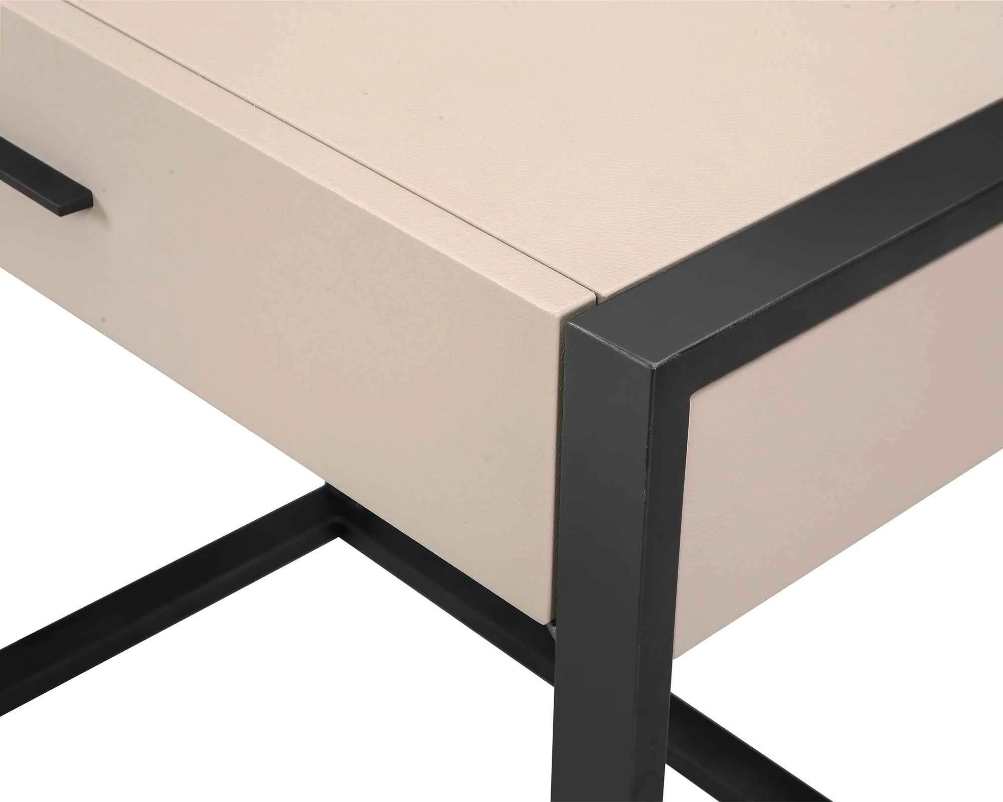 Almati Mink Faux Leather Bedside Table