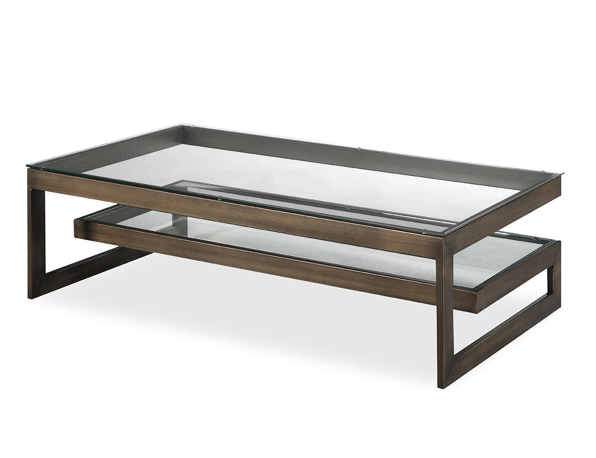 Ziggi Antique Bronze Hairline Finish Rectangular Coffee Table