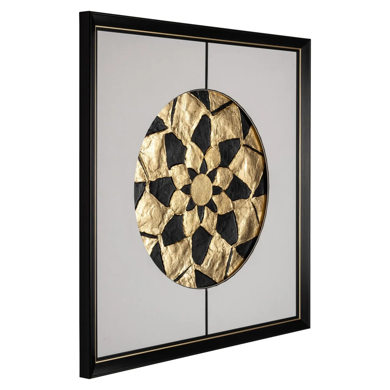 Richmond Interiors Sun Black & Gold Wall Art With Black Square Frame