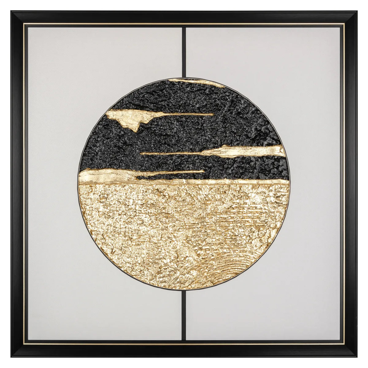 Richmond Interiors Black & Gold Moon Wall Art With Black Square Frame
