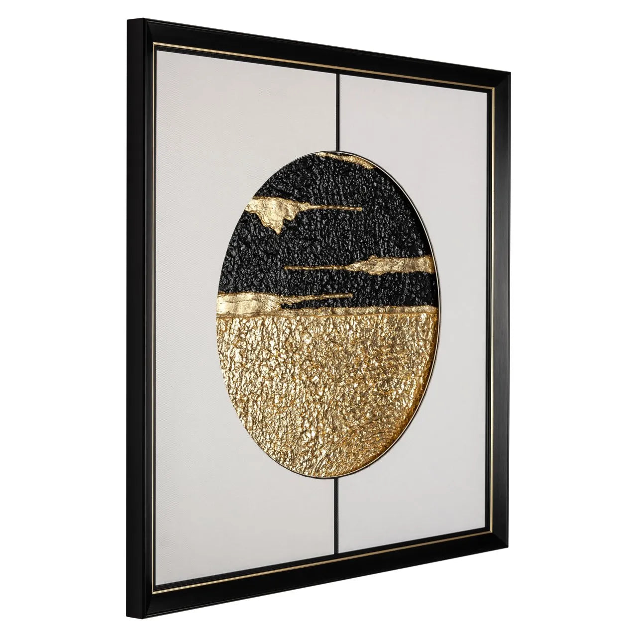 Richmond Interiors Black & Gold Moon Wall Art With Black Square Frame