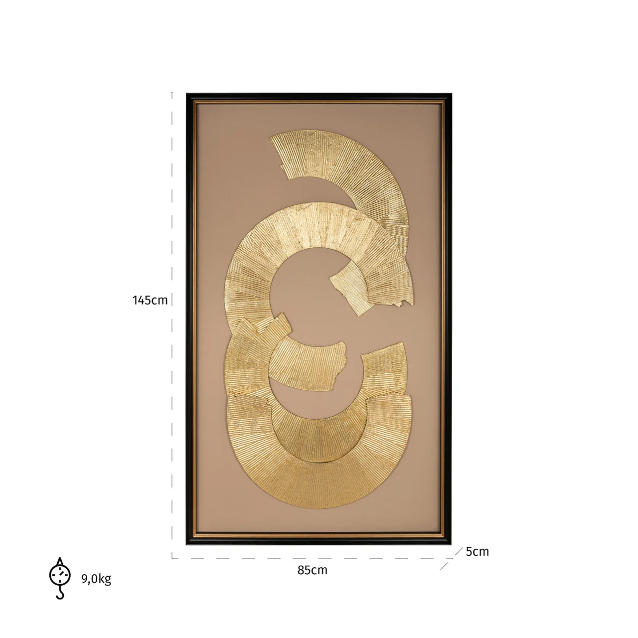 Richmond Interiors Eden Gold Trail Rectangle Framed Wall Art