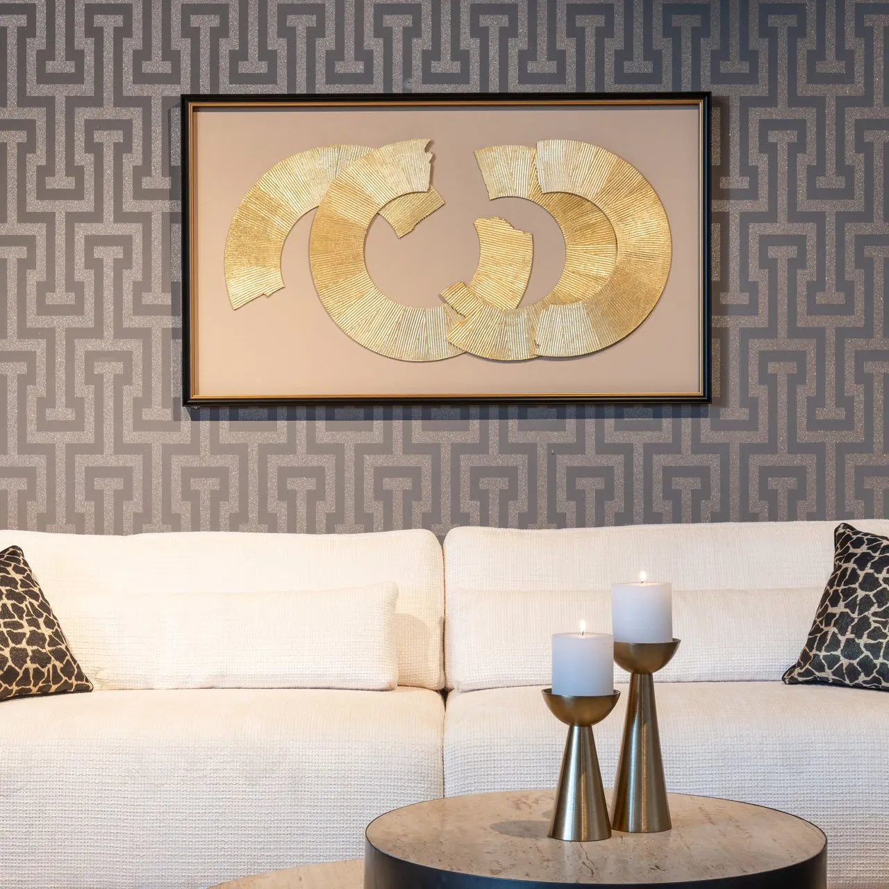 Richmond Interiors Eden Gold Trail Rectangle Framed Wall Art