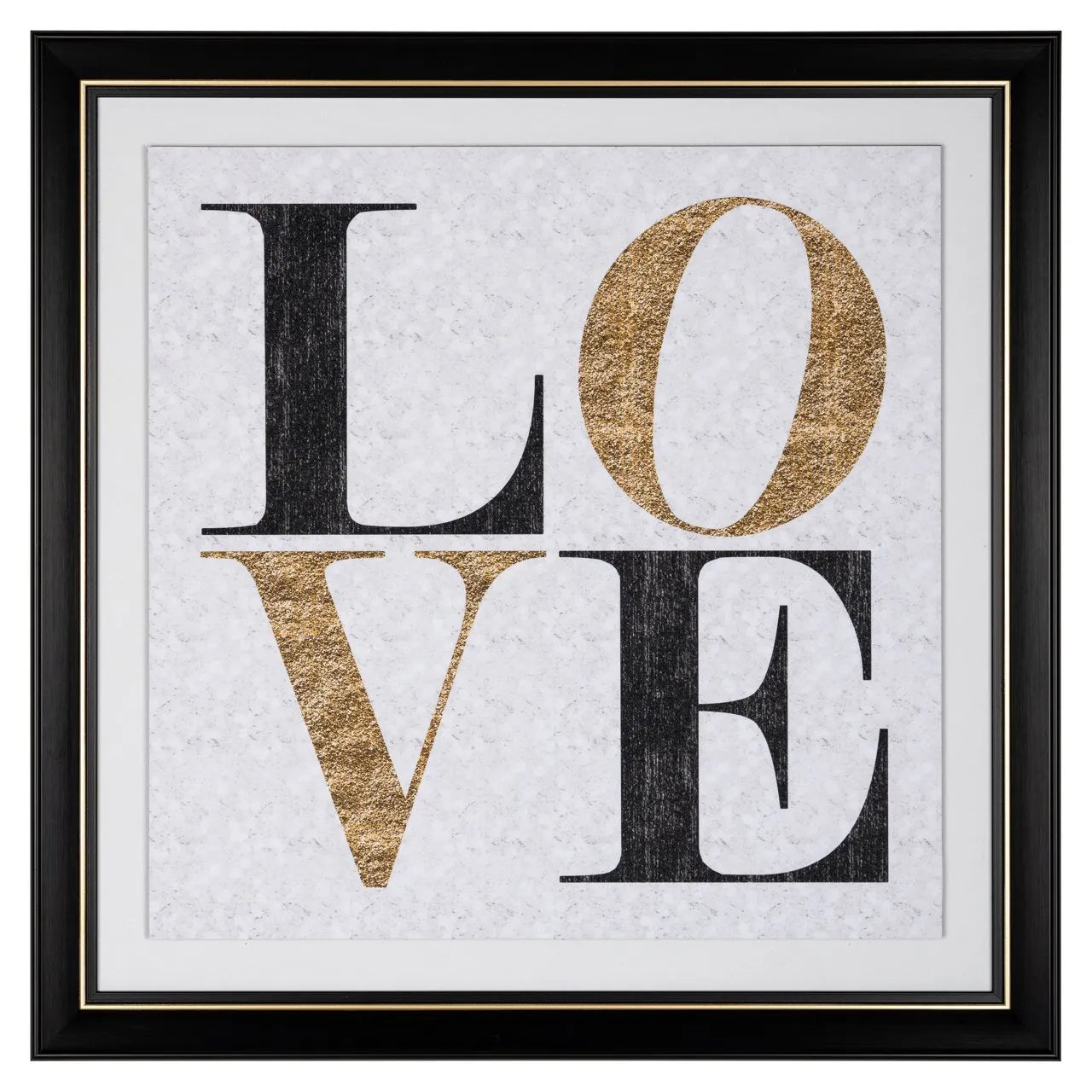 Richmond Interiors Love Black & Gold Square Framed Wall Art 90cm