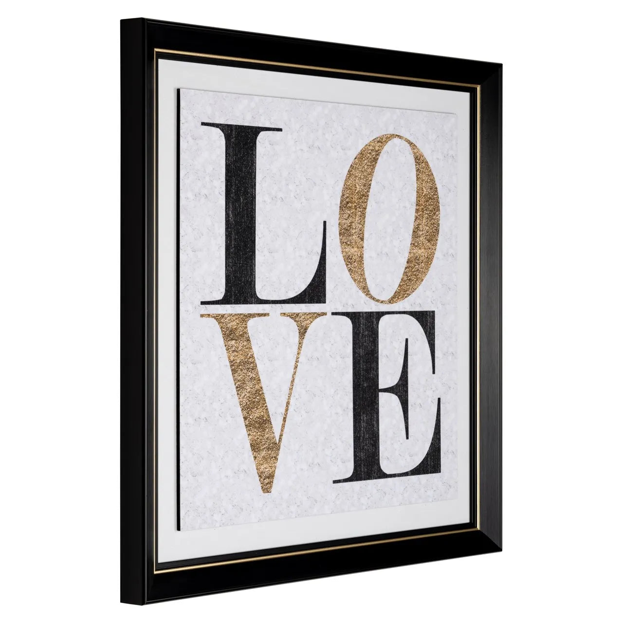 Richmond Interiors Love Black & Gold Square Framed Wall Art 90cm