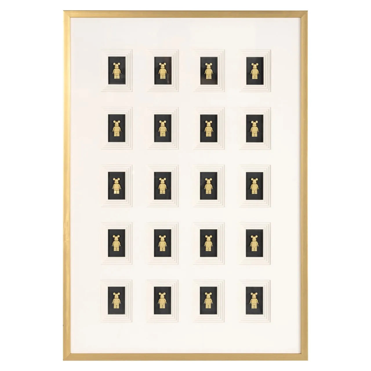 Richmond Interiors Bear Block 3D Wall Art With Gold Frame