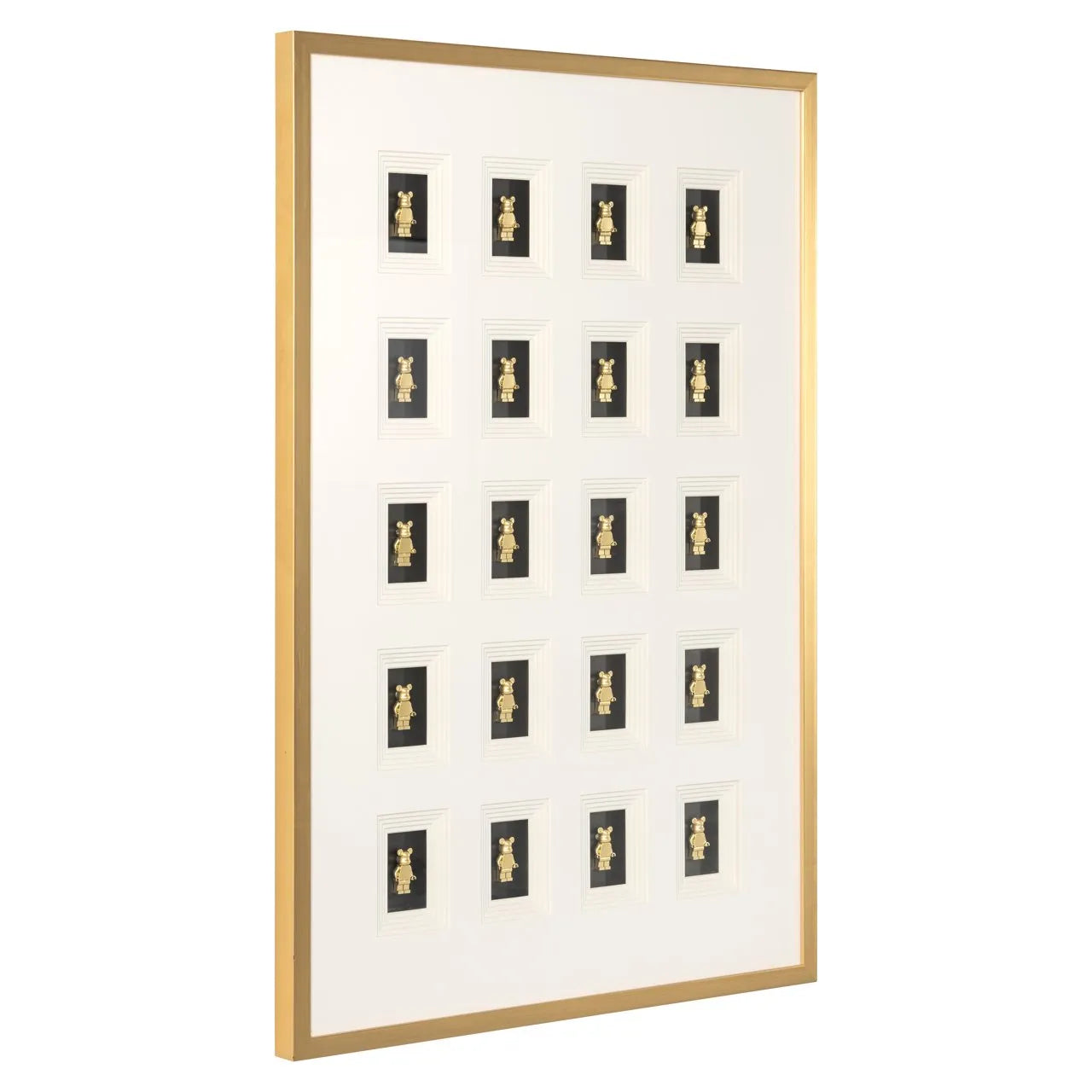 Richmond Interiors Bear Block 3D Wall Art With Gold Frame