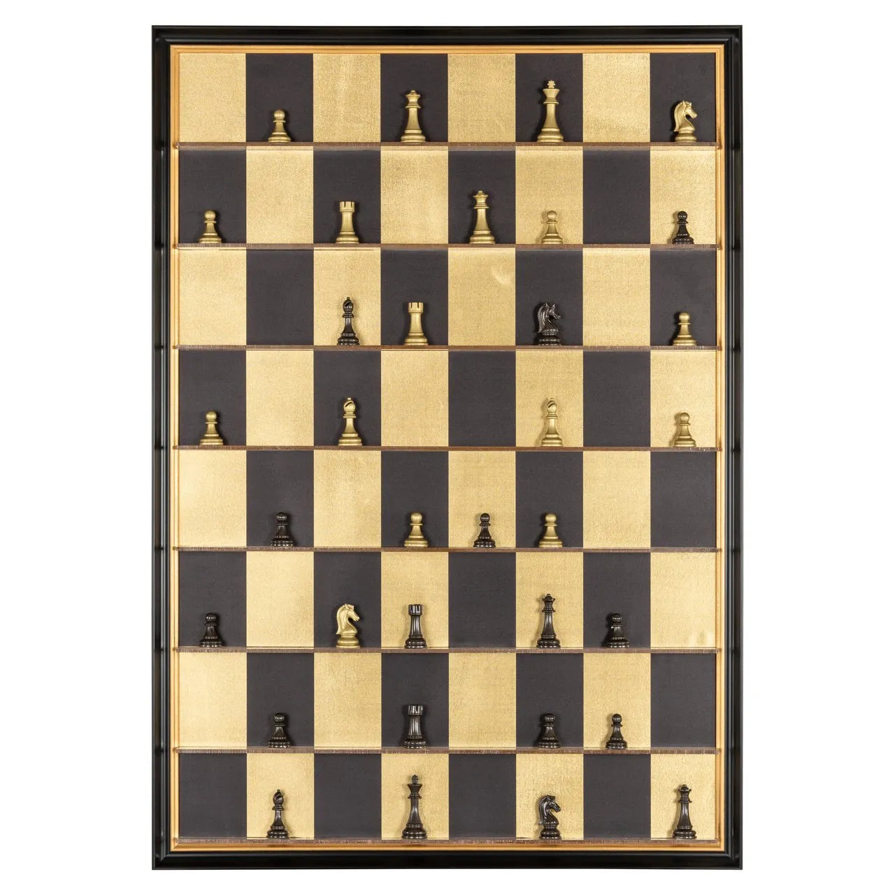 Richmond Interiors Nala Black & Gold Chess Board Wall Art With Black Frame