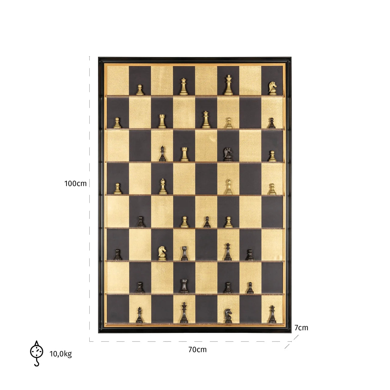 Richmond Interiors Nala Black & Gold Chess Board Wall Art With Black Frame