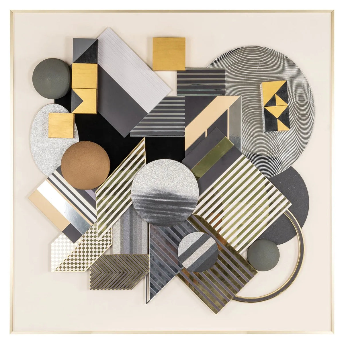 Richmond Interiors 3D Block Black & Gold Wall Art